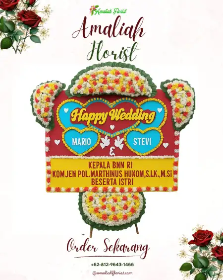 Papan Bunga Pernikahan Sebanen